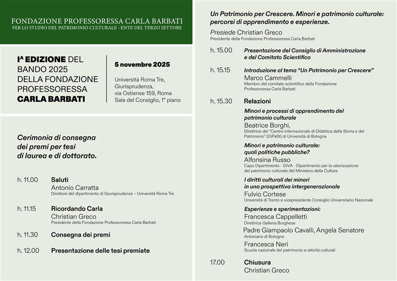 Programma Evento 5 Novembre 2025